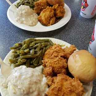 two plates of food