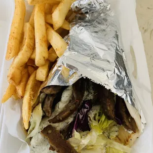 #1. Lamb and Beef Gyro ($11.99 | inc fries) nicely seasoned