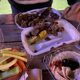 8. Hummus Plate #5. Lamb and Beef Plate