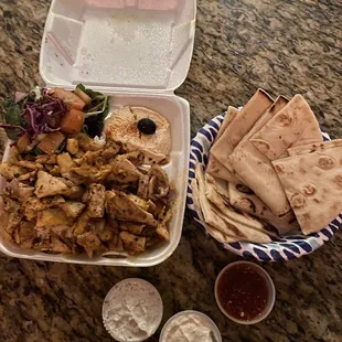 #6. Chicken Shawarma Plate with extra pita