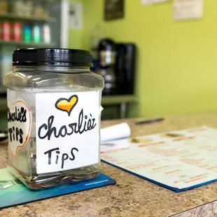a jar of tips