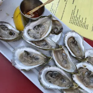 a platter of oysters