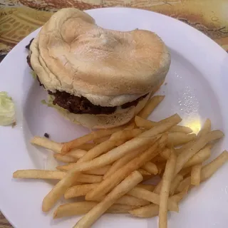 Homemade Black Bean and Vegetable Guacamole Cheeseburger