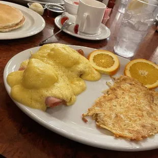 Eggs Benedict and Hash Browns