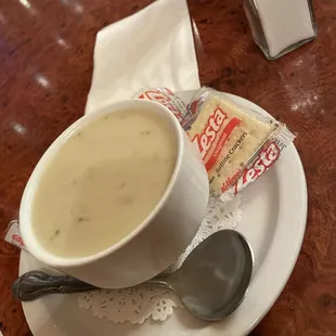 Clam Chowder and Crackers