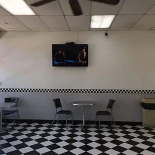 a television on the wall