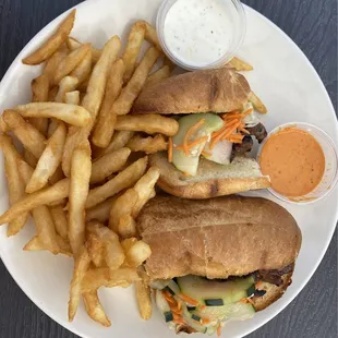 Korean Beef Hoagie ($18), with fries. Sept, 2024.