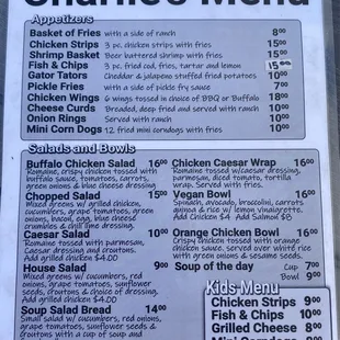 Page 1 of 2-page menu. Sept, 2024.