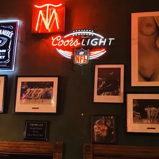 a neon sign and a neon sign