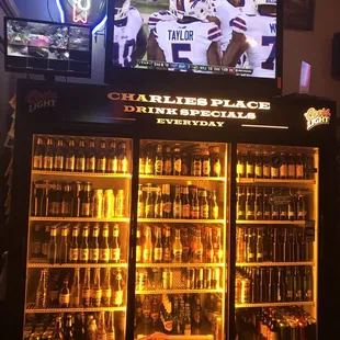 the inside of a sports bar