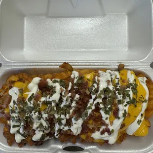 Loaded waffle fry