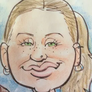 a drawing of a woman's face