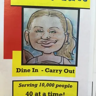 a child's face on a sign