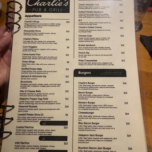 Charlie&apos;s Pub &amp; Grill - NEW MENU