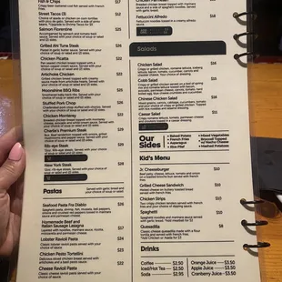 sushi and sashimi, menu