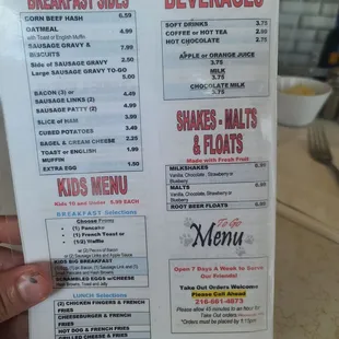 menu