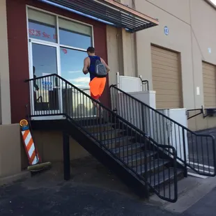 The entrance is not the most glamorous