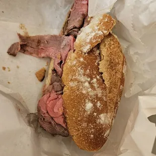 half of the 9 roast beef and fresh moz