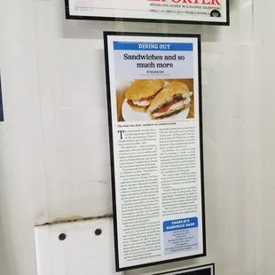 a newspaper advertisement on a door