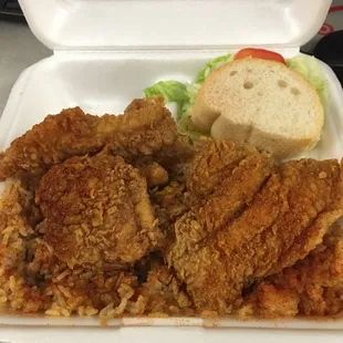 Small Catfish Platter w/ shrimp fried rice  5.99 *spicy