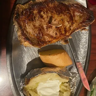 Ribeye. No taste and not cooked as ordered.