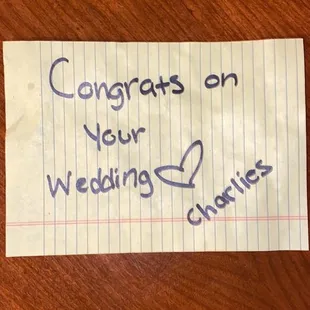 congratulations on your wedding card