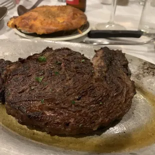 Ribeye and Crabmeat Au Gratin