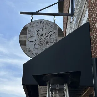 a sign on the side of a building