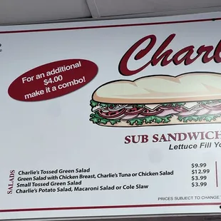 Updated Menu Prices for Feb 2024