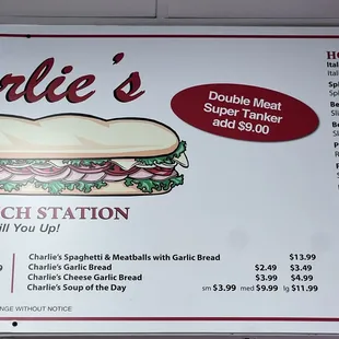 Updated Menu Prices for Feb 2024