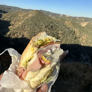Charlie&apos;s sub on top of a mountain!