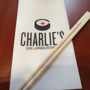 chopsticks on a napkin