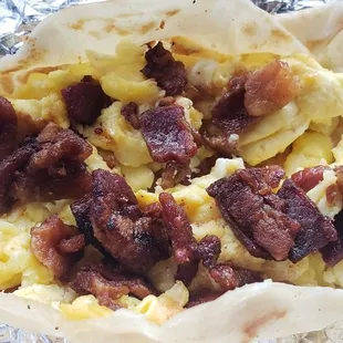 Bacon and egg taco...pretty good