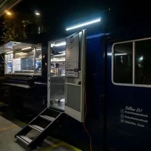 a food truck at night