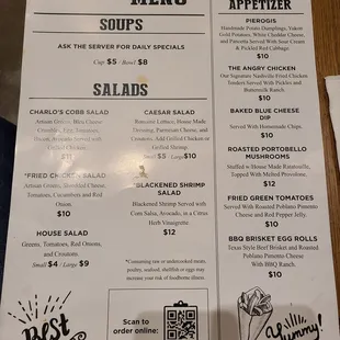 Dinner Menu 1