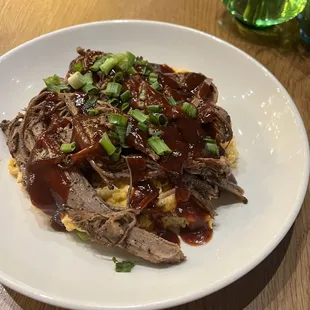 Brisket and Mac and cheese.