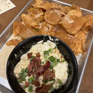 Baked Bleu Cheese Dip (my kids said they didn&apos;t want it, but ended up eating most of it!)