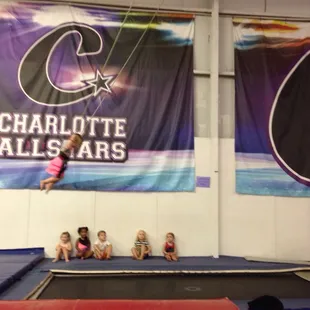 Trampoline and flying kid