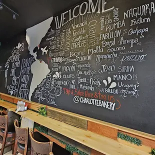 a blackboard with a menu on it