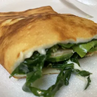Spinach and cheese crepe