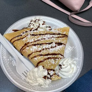 Nutella Banana Fresh Strawberry Coconut with Whipped Cream