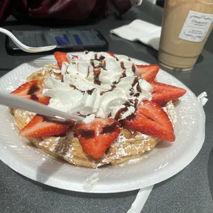 Waffle with Fresh Strawberry