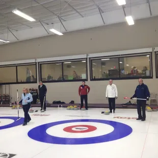 Our warm room has a great view of all of the action on the ice.