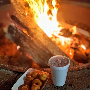 Donuts &amp; Cider at the Christmas Village at Speedway Christmas | Instagram: @telephonesmoothie