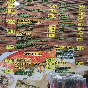 Combo plates and drink pricing Dec 2023