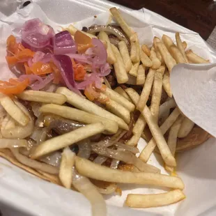 Tacos chilanga. Habanero relish is very spicy