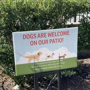 Dog friendly patio seating