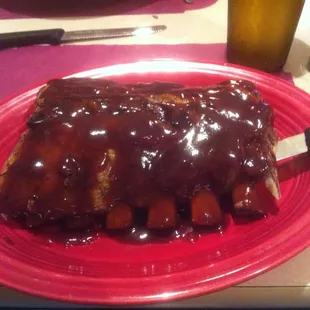Ribs, hickory sauce