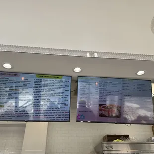Menu on display monitors