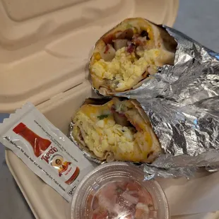 Bacon breakfast burrito